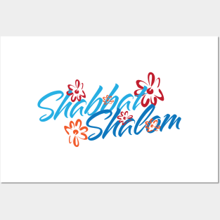 Floral Shabbat Shalom Greeting Posters and Art